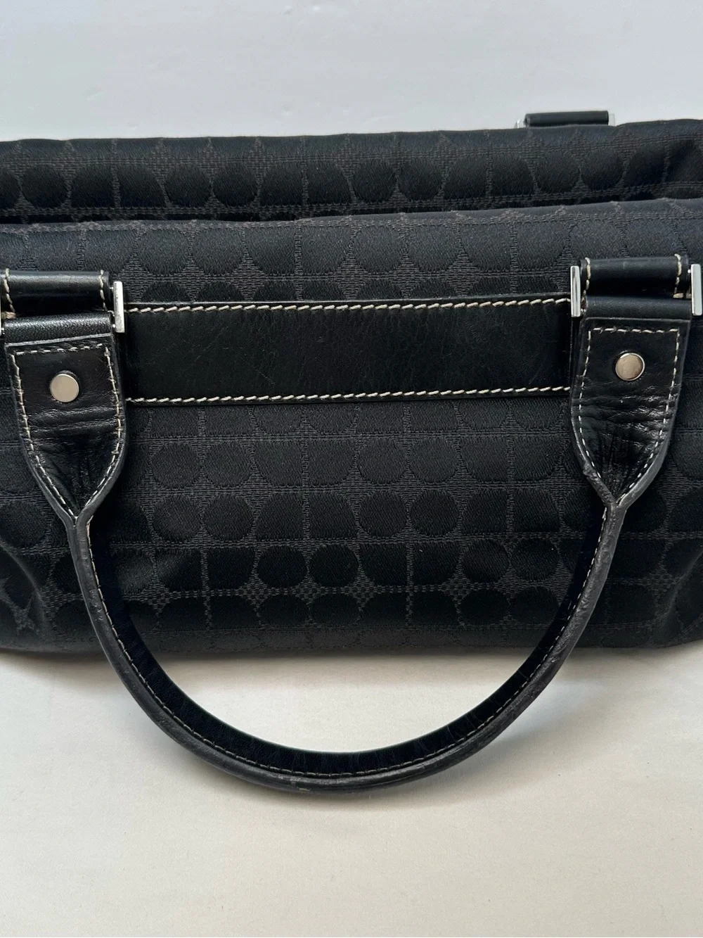kate spade Black Shoulder Bag with Subtle Jacquard Pattern